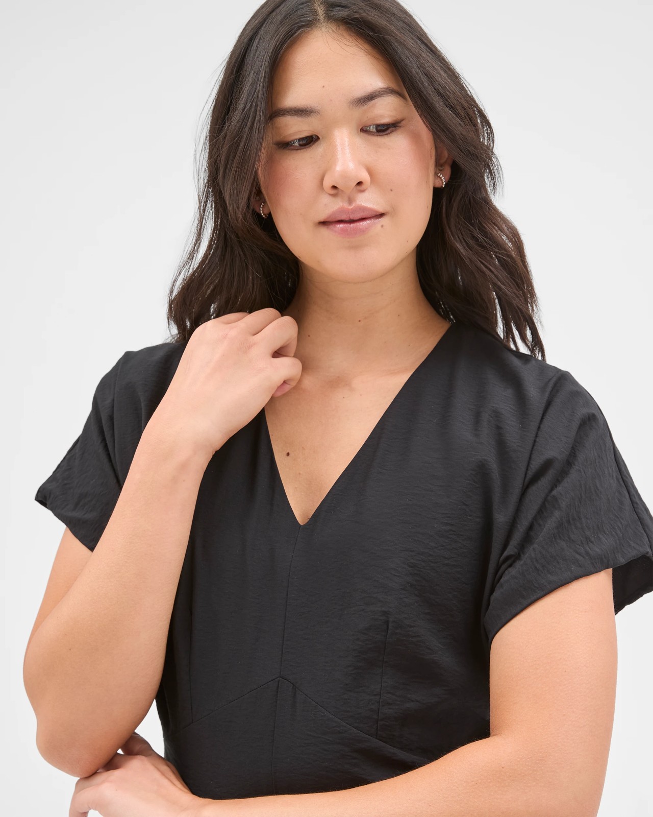 Preview Wendy Seam Detail Midi Dress - Black 5 of 5