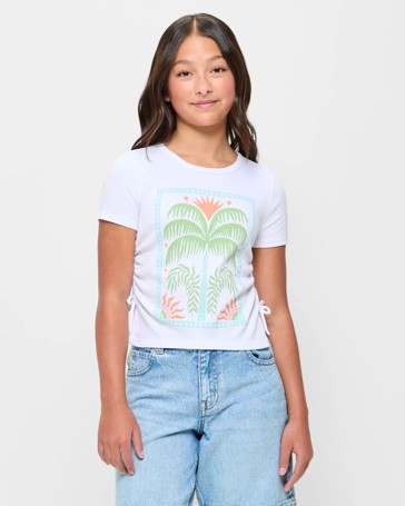 Australian Cotton Tie Side Rib Print T-shirt