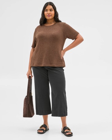 Plus Size Australian Cotton Blend Textured T-Shirt