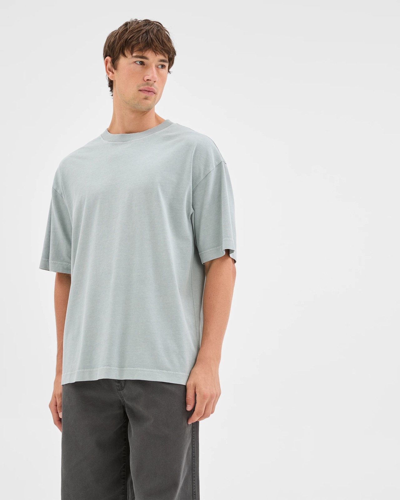 Commons Australian Cotton Boxy Heavyweight Core T-Shirt - Quarry 2 of 6