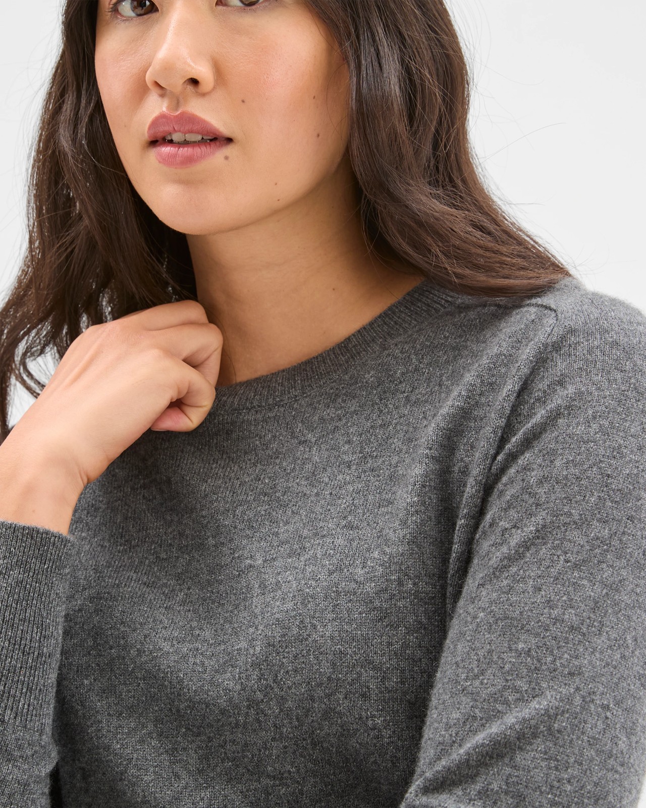 Preview Cashmere Crew Neck Jumper - Charcoal Marle 4 of 5