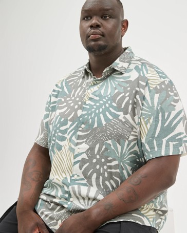 Plus Size Australian Cotton Short Sleeve Floral Shirt