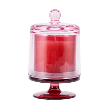 Christmas Red Glass Cloche Candle - Anko