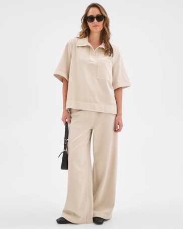 Airloom Pull On Wide Leg Denim Jeans