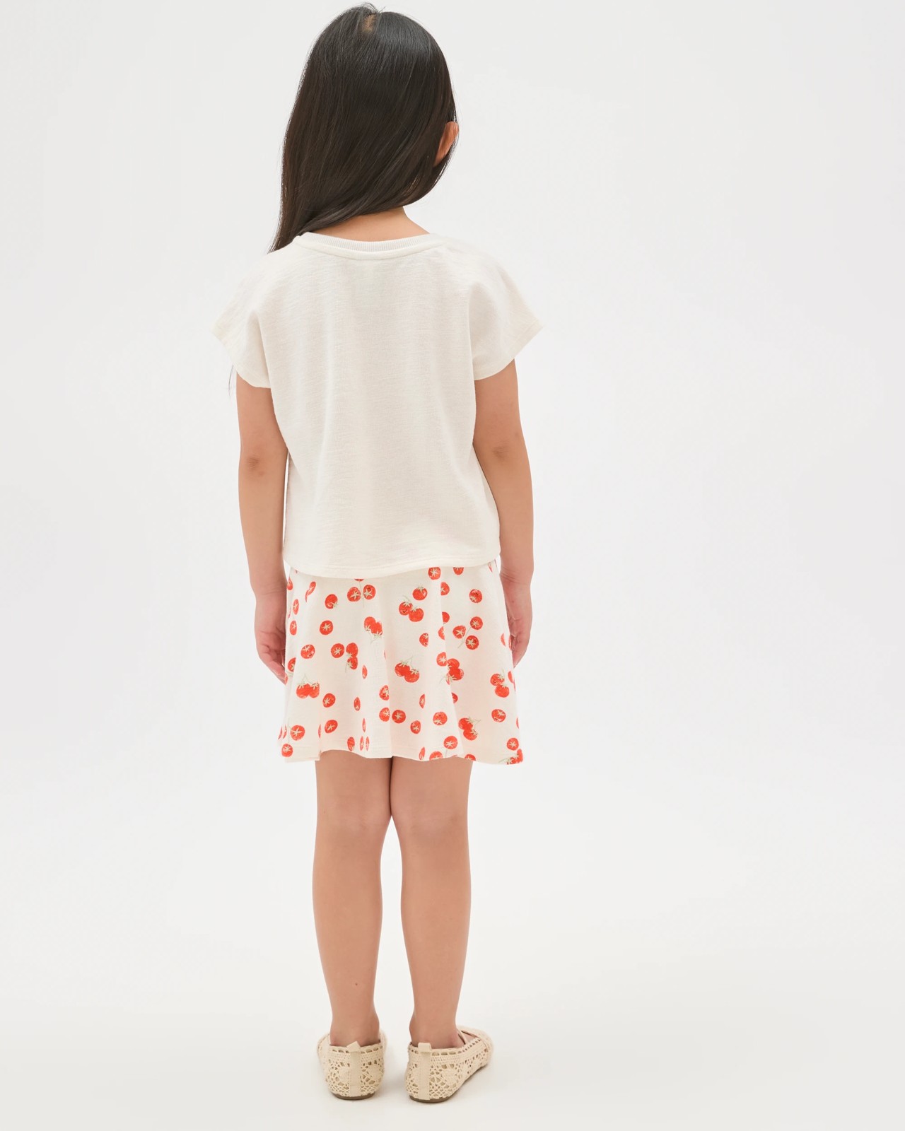 Australian Cotton Blend Fashion T-Shirt and Skort Set - Neutral Tomatoes 4 of 5