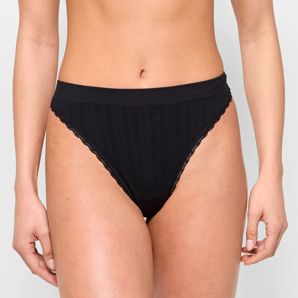 Pointelle High Waist G-String Briefs - Lily Loves