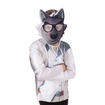 Bad Guys Mr Wolf Kids Costume Top & Mask