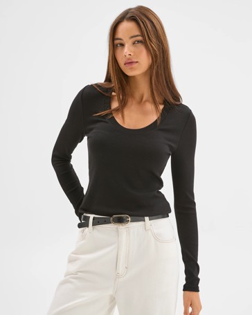 Lily Loves Scoop Neck Long Sleeve Top