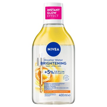 Nivea Brightening Micellar Water 400ml - 5% Serum with Vitamin E and C and Amino Acid Complex