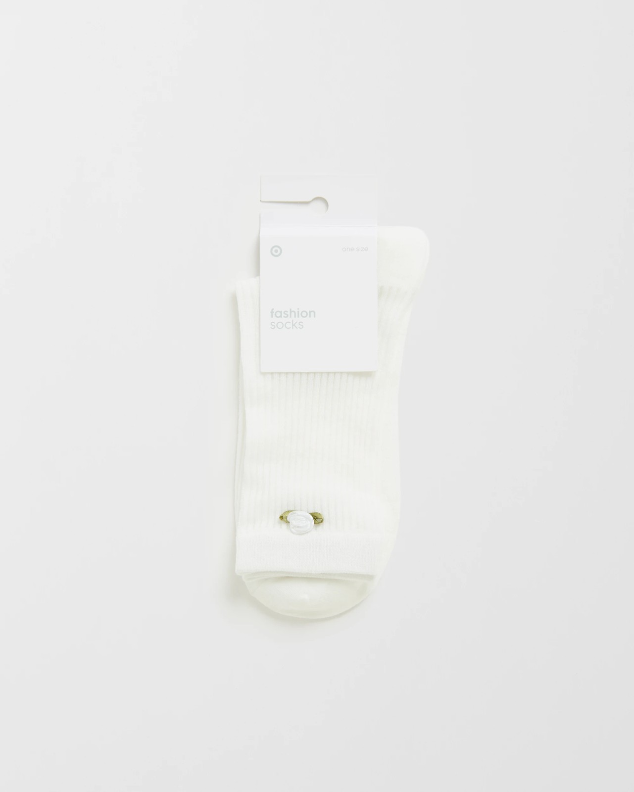 Australian Cotton Blend Rosette Trim Pointelle Crew Socks 3 of 3