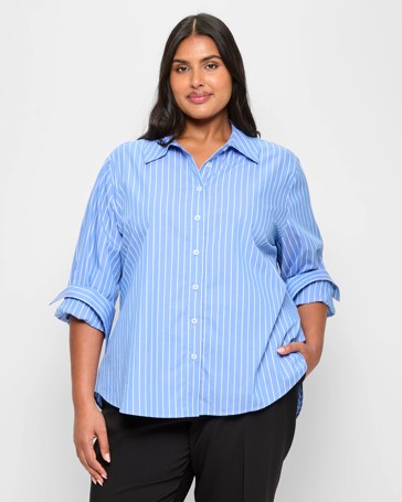 Plus Size Australian Cotton Oversized Long Sleeve Shirt