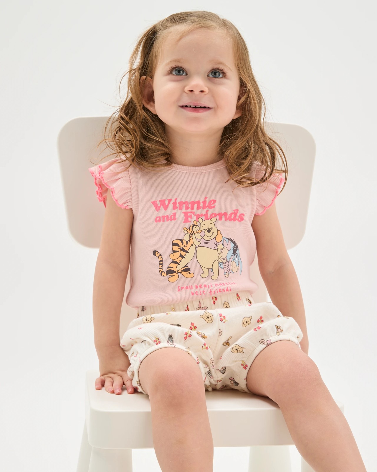 Disney Licensed Organic Cotton Baby Bodysuit and Shorts Set - Winnie Pink 3 of 5