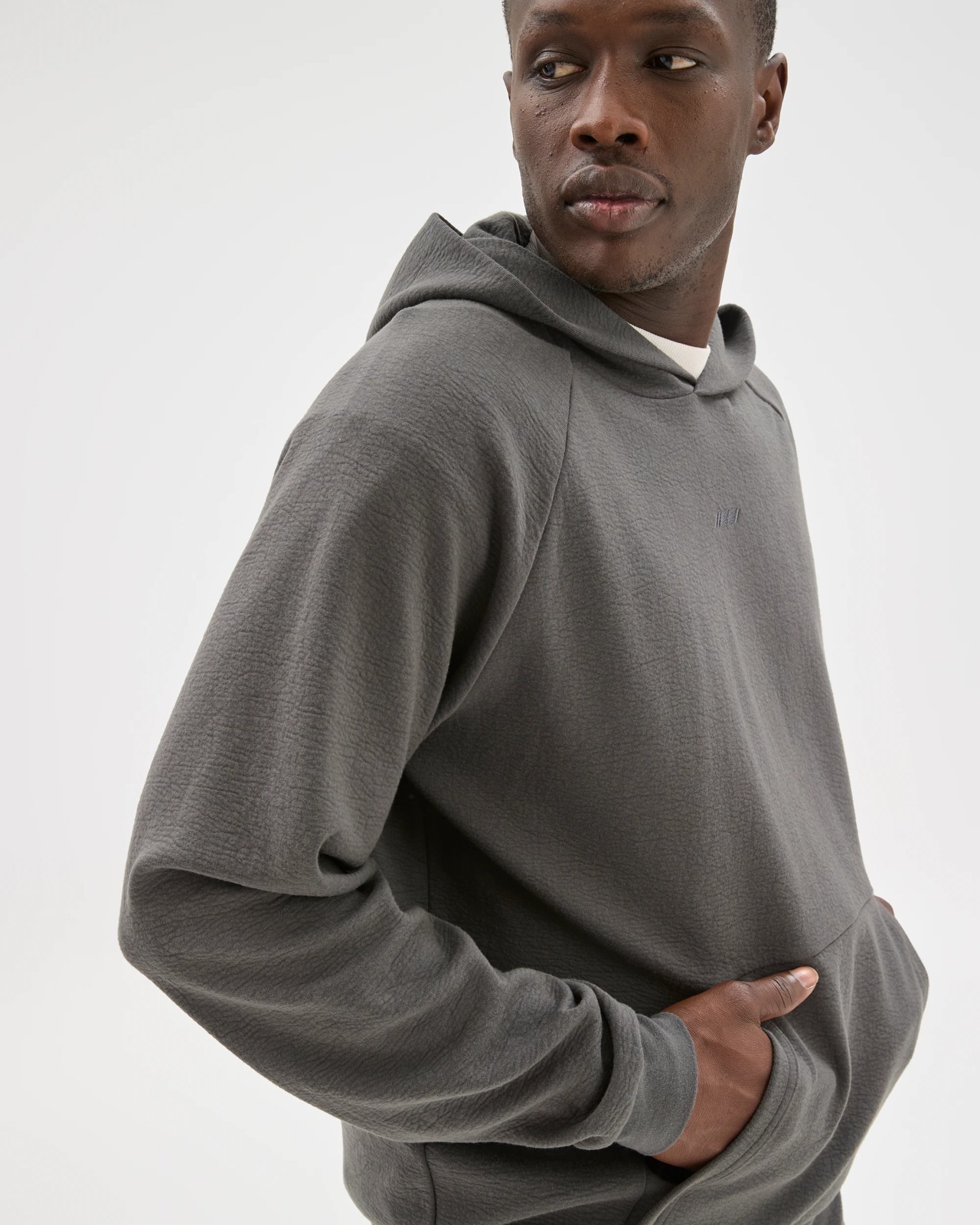 Active Crinkle Textured Hoodie - Charcoal 5 of 6