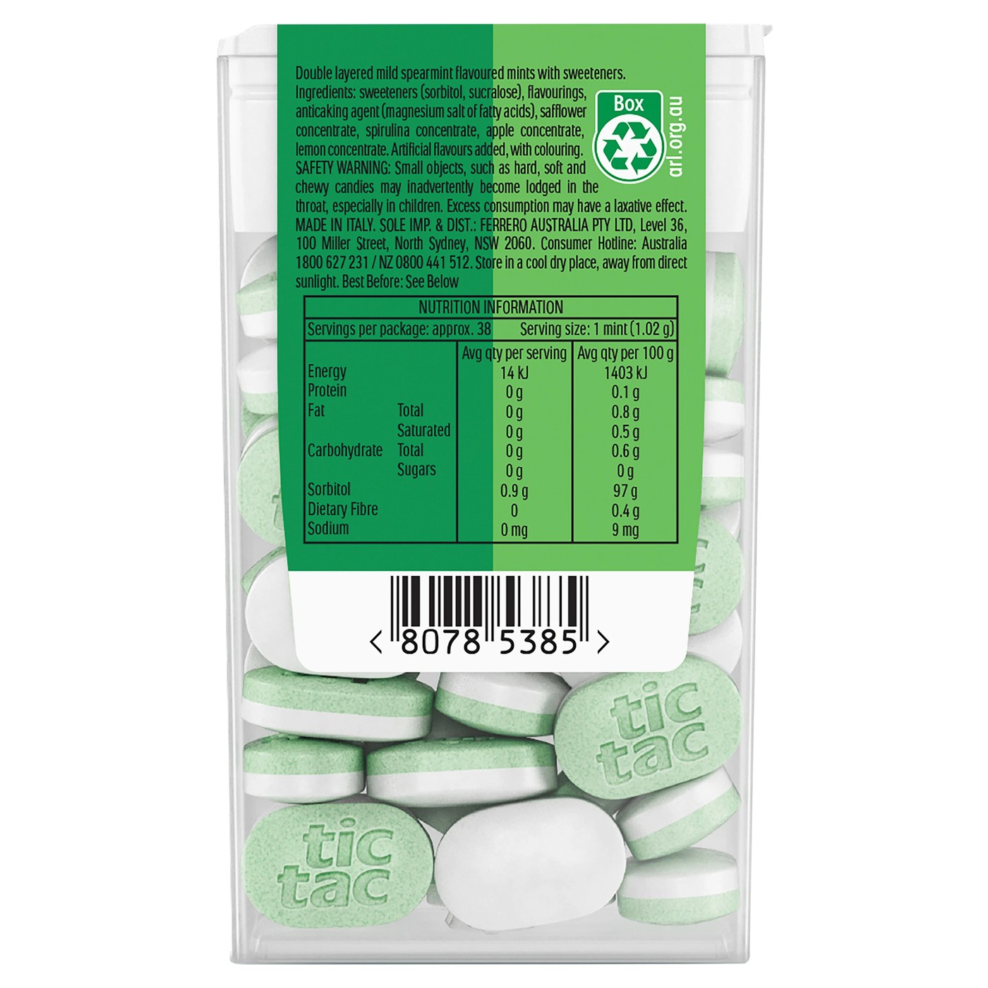 Tic Tac Two 38 Pack Fresh & Mild Sugar Free Mints 38.5g 3 of 6
