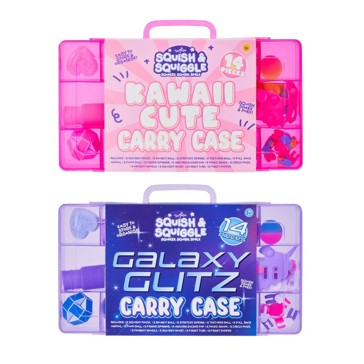 14 Piece ToyMania Squish and Squiggle Fidget Carry Case - Assorted
