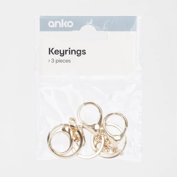 Keyrings, 3 Pack - Anko
