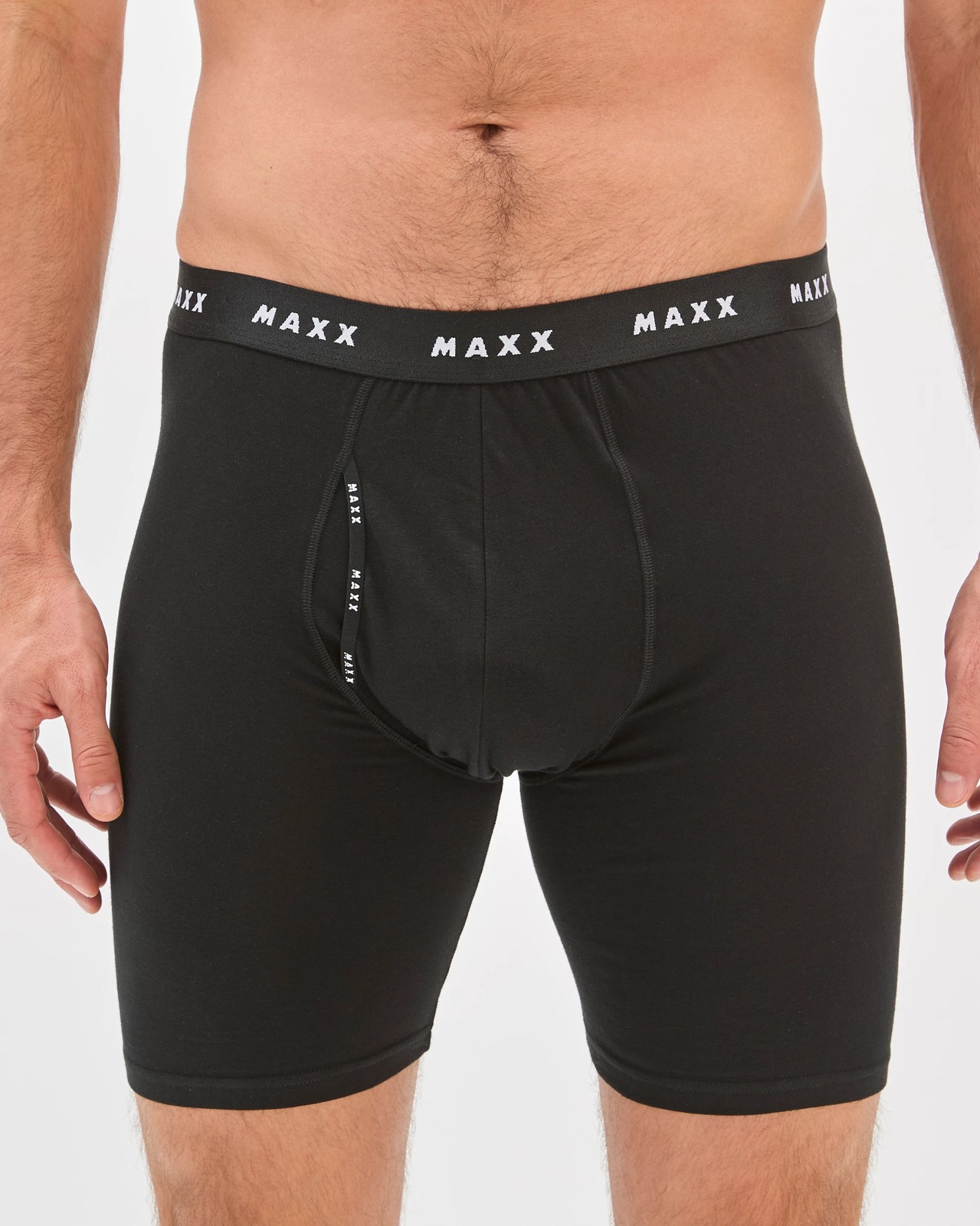 Maxx Australian Cotton Long Length Trunks - Black 2 of 3