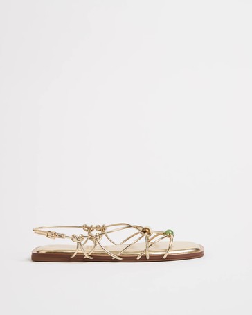 Sienna Strappy Beaded Flat Sandals