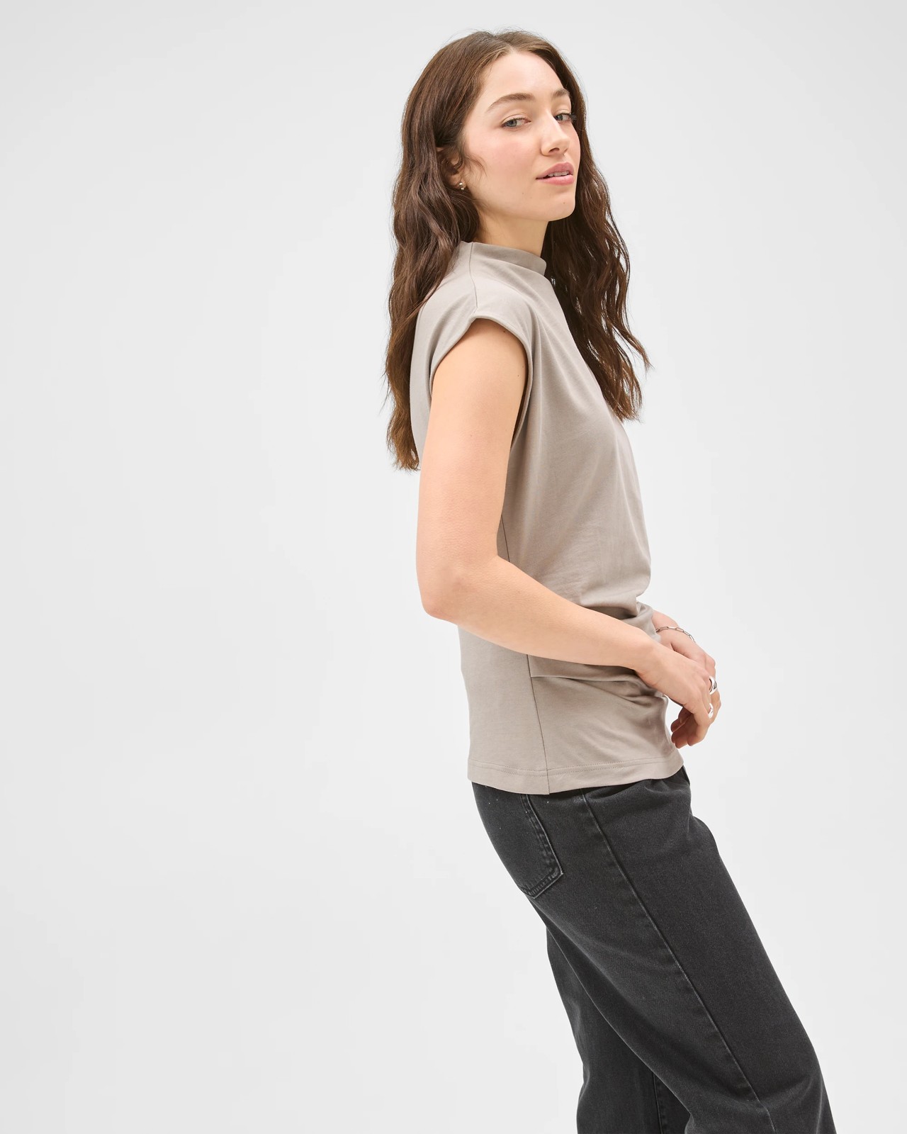 Lily Loves Australian Cotton Slouch T-Shirt - Portobello 5 of 5