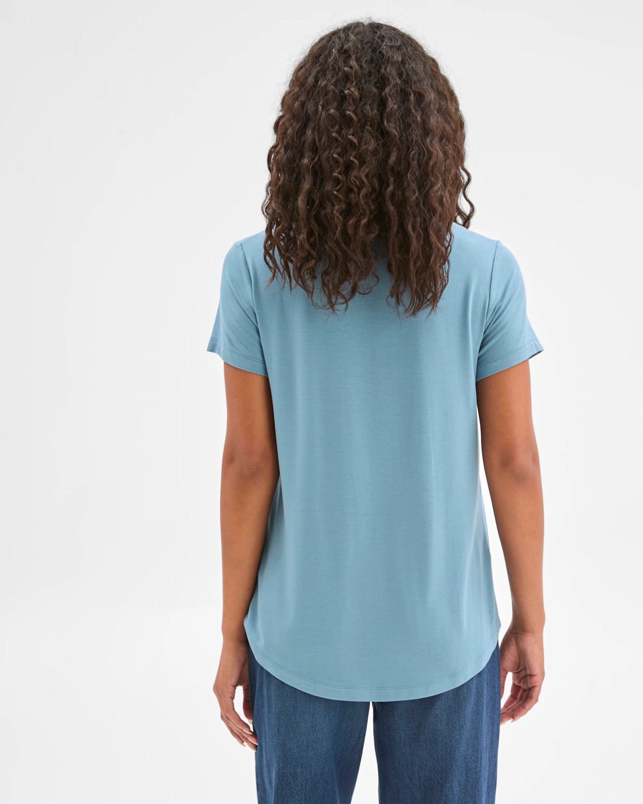 Short Sleeve V-Neck T-Shirt - Dusty Blue 2 of 5