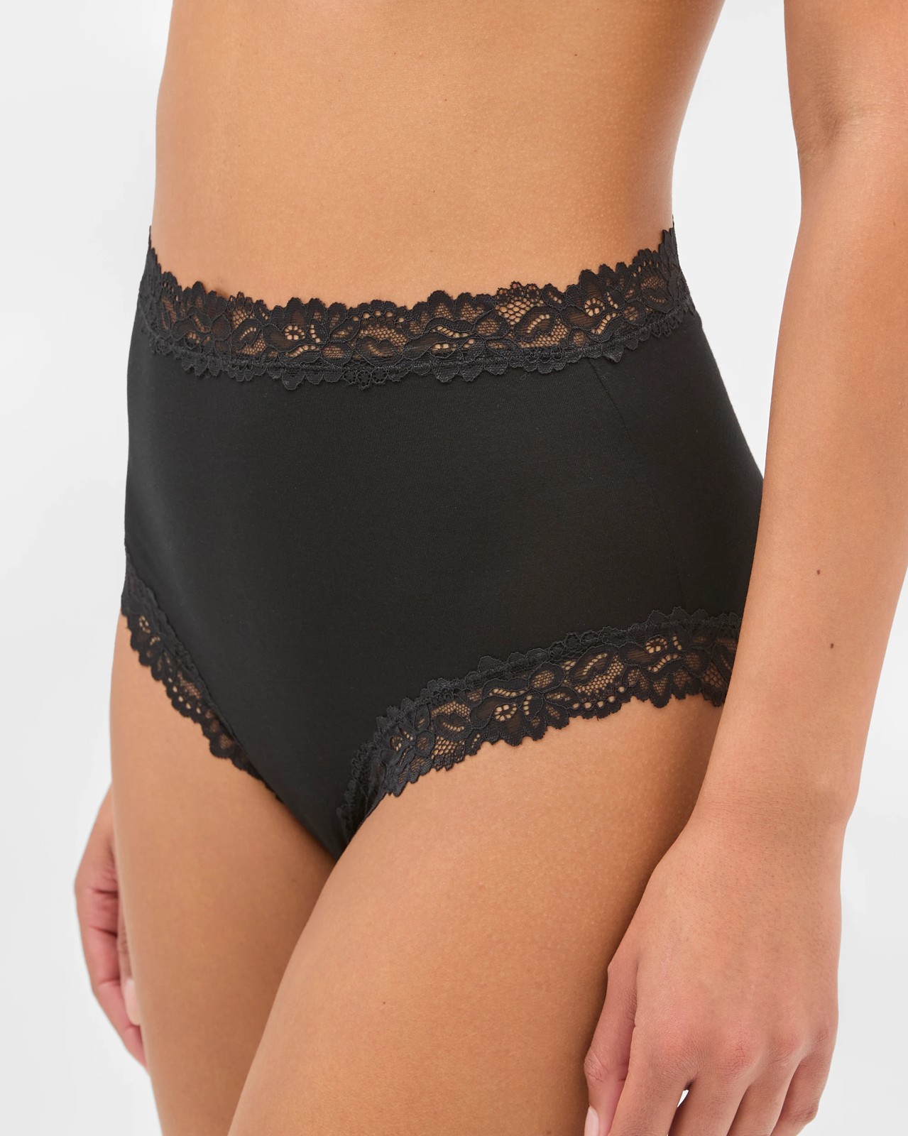 2 Pack Modal and Lace Full Briefs - Black 6 of 6