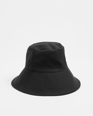Linen Blend Wide Brim Bucket Hat