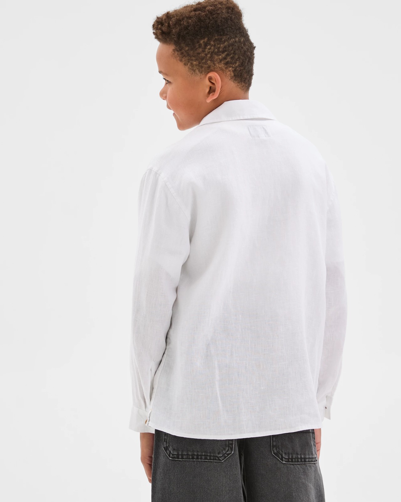European Linen Long Sleeve Shirt - White 4 of 6
