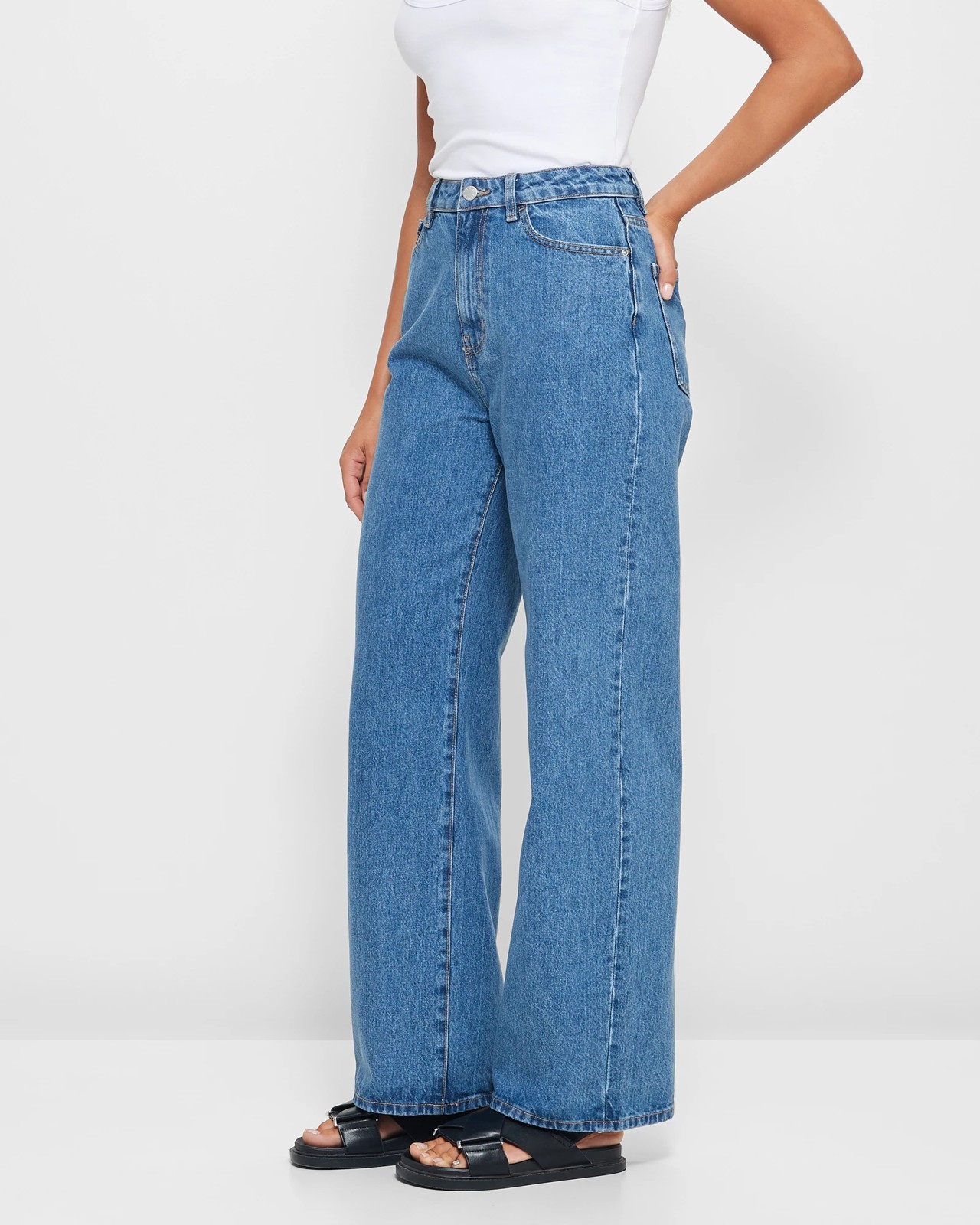 LILY WIDE LEG JEANS / BLUE FLARE