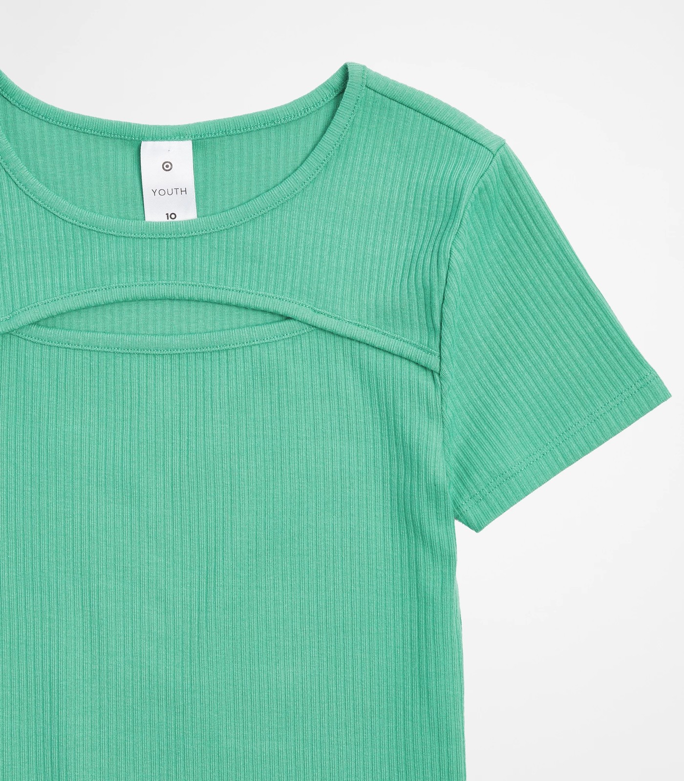 Rib Knit Cut Out T-shirt - Green | Target Australia