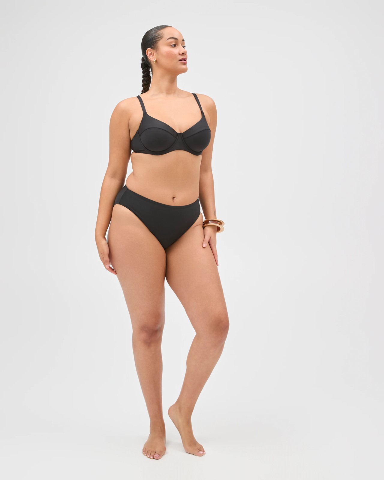 Shape Your Body High Waisted High Cut Swim Bikini Bottoms - Black 6 of 6