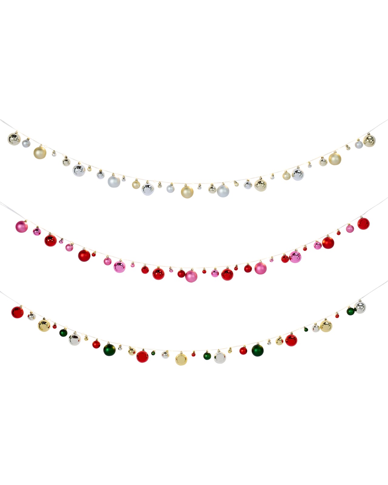 Anko 1.9m Battery Operated LED Light Up Bauble Garland - Assorted 3 of 4