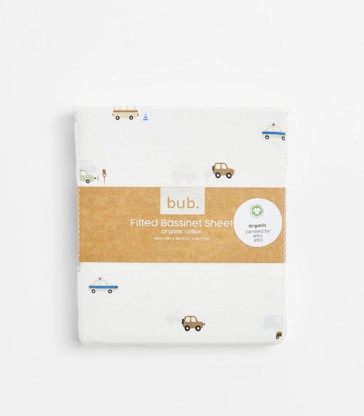 bub. Organic Cotton Fitted Bassinet Sheet