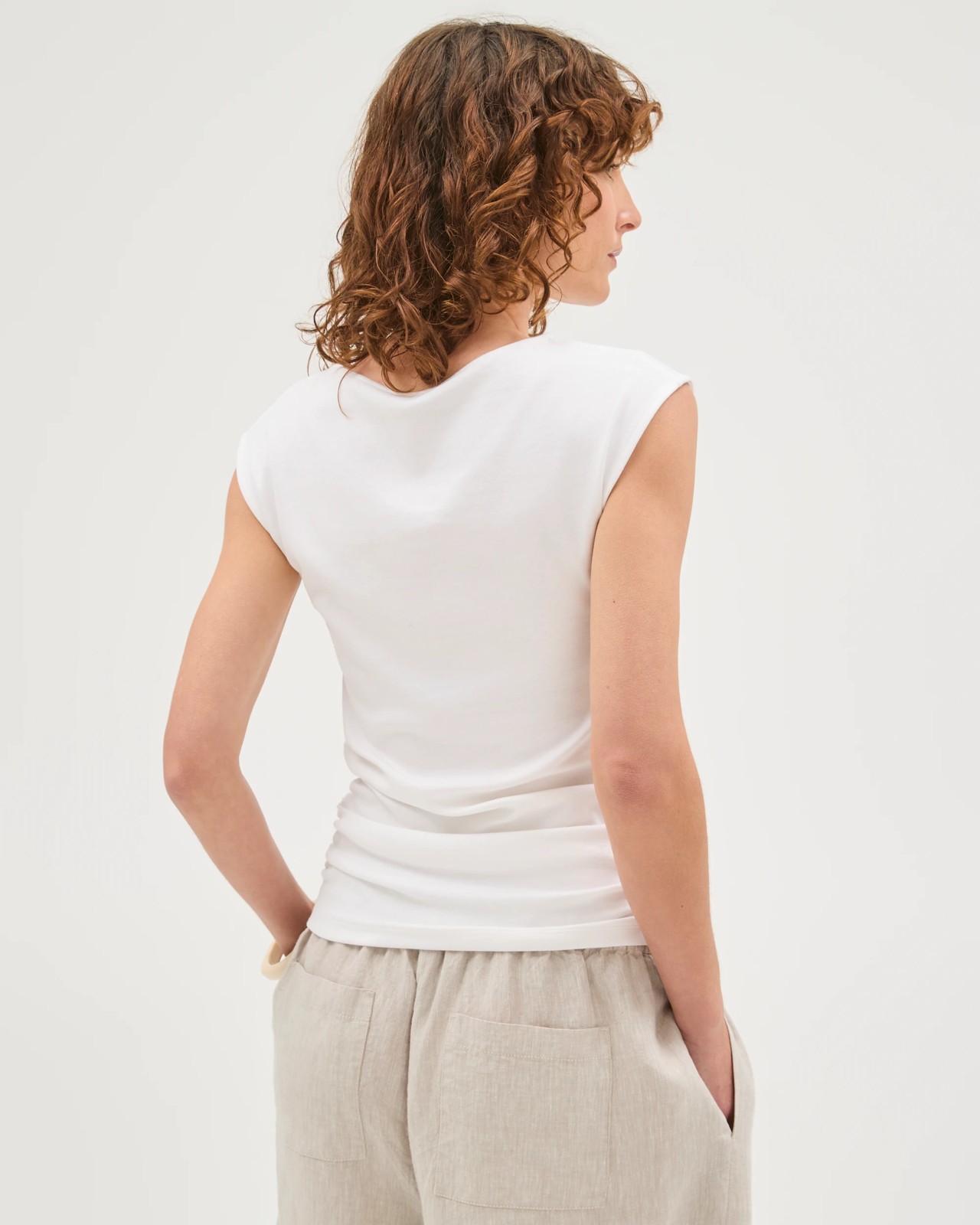 Gathered Waist T-Shirt - Brilliant White 6 of 6