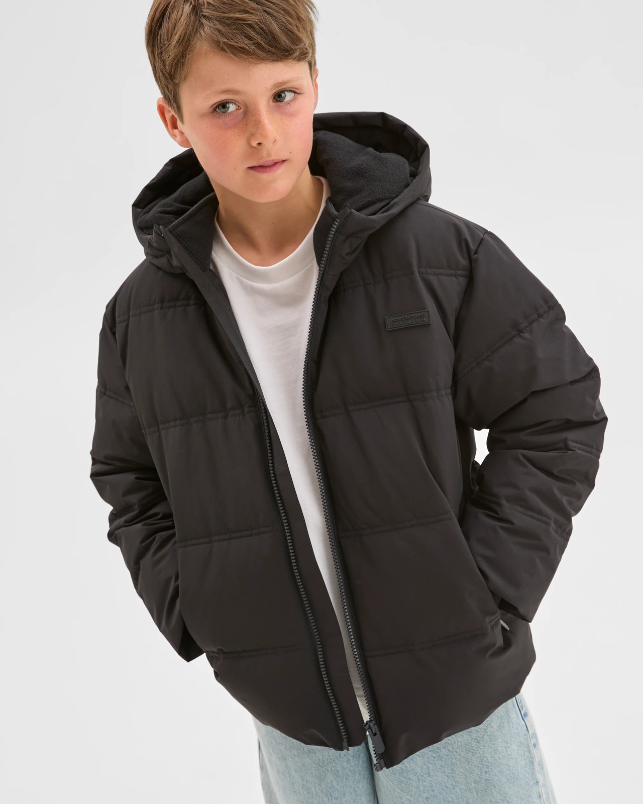 Long Sleeve Hooded Puffer Jacket - Black 3 of 5