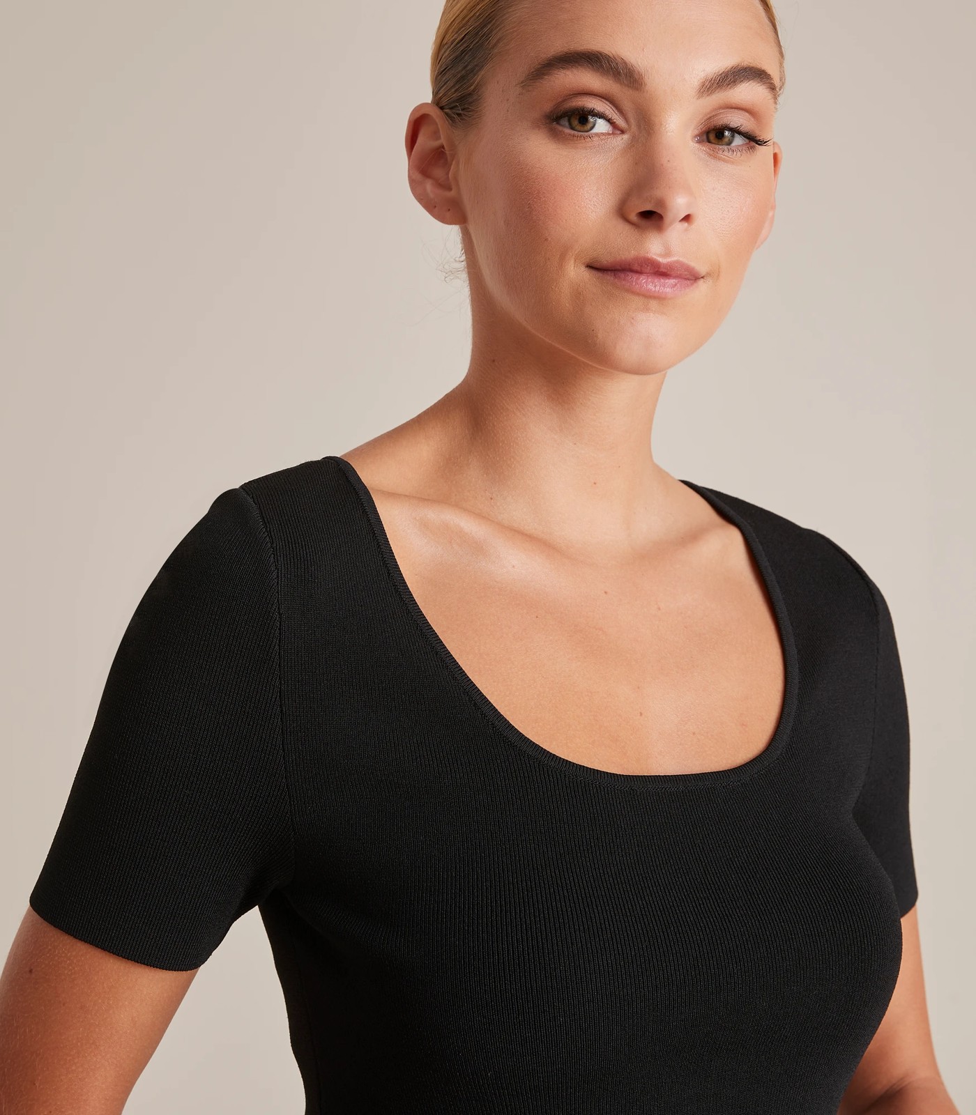 Preview Scoop Neck Crepe Knit T-Shirt 5 of 5