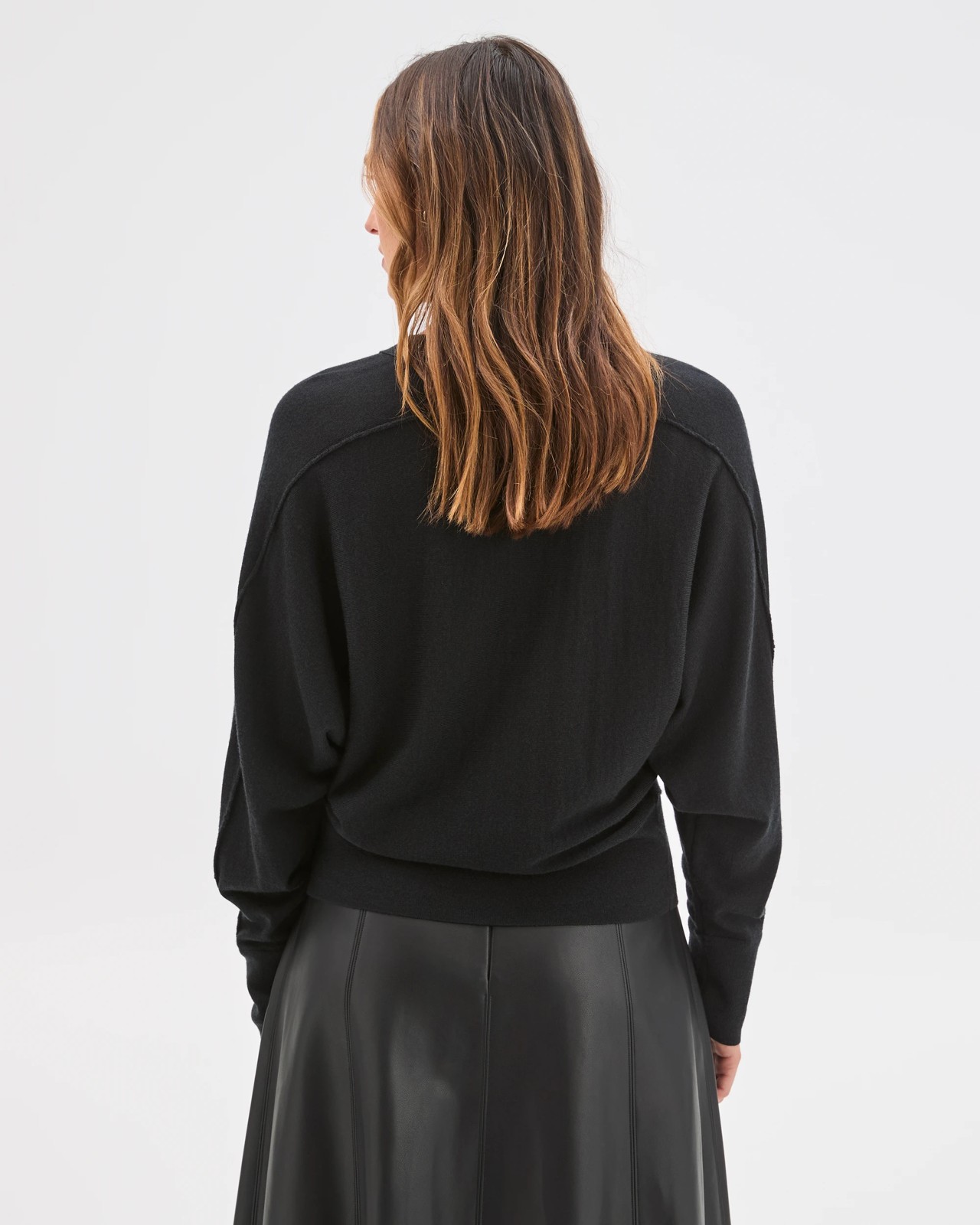 Preview Australian Merino Wool Batwing Cardigan - Black 5 of 6