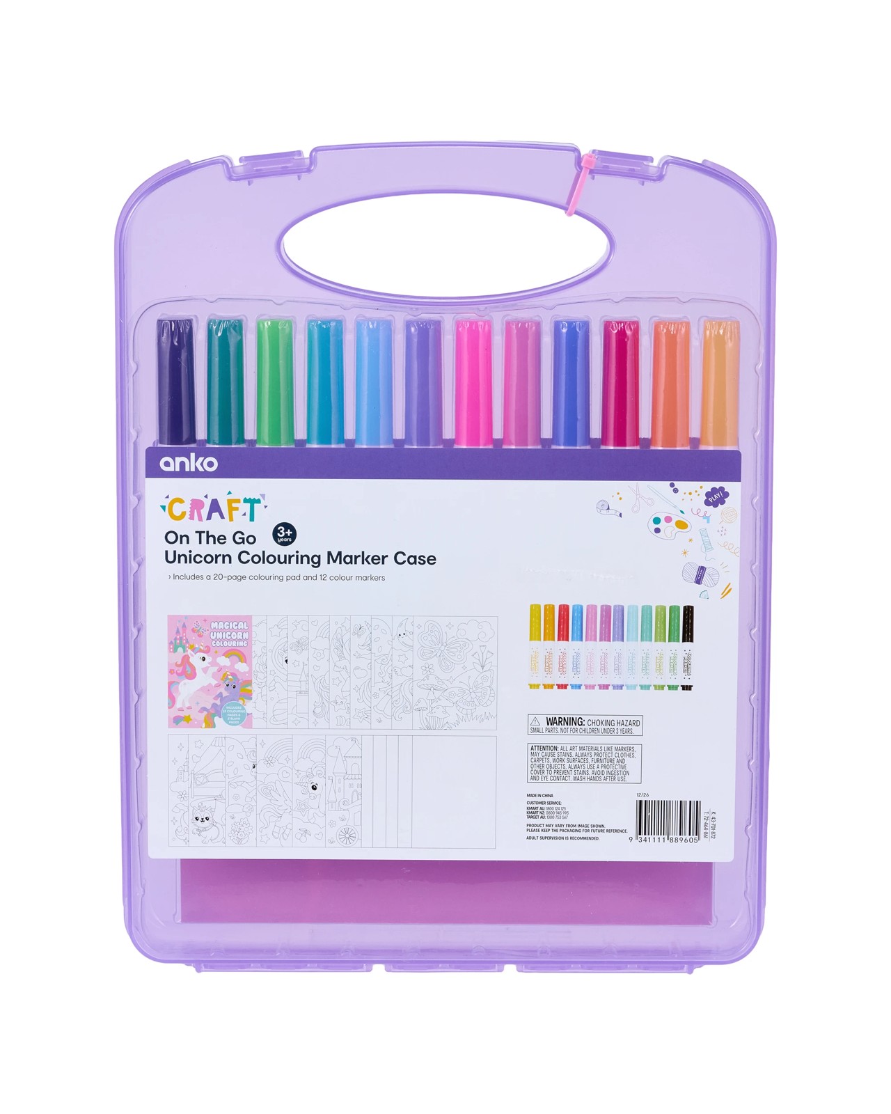 Anko On The Go Unicorn Colouring Marker Case 4 of 4