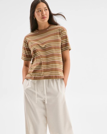 Australian Cotton Step Hem Boxy Crop T-Shirt