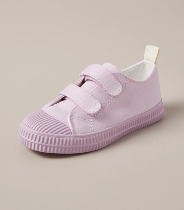 Kids Junior Double Strap Canvas Sneakers