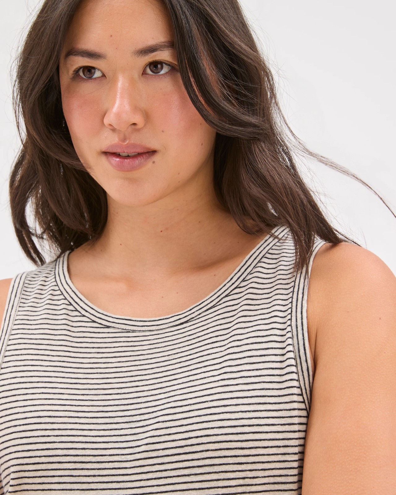 Linen Blend Relaxed Tank Top - Multi Stripe 4 of 5