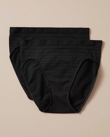 2 Pack Matte and Shine Seamfree High Cut Briefs