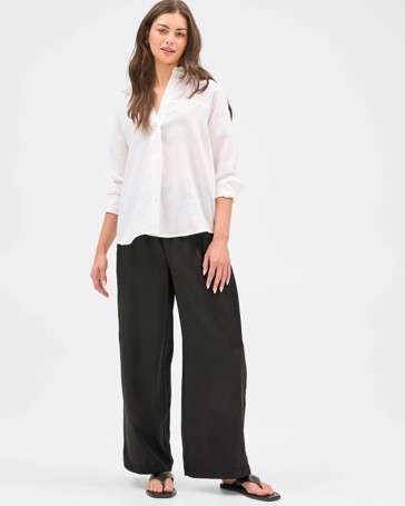 Petites Wide Leg Satin Pants