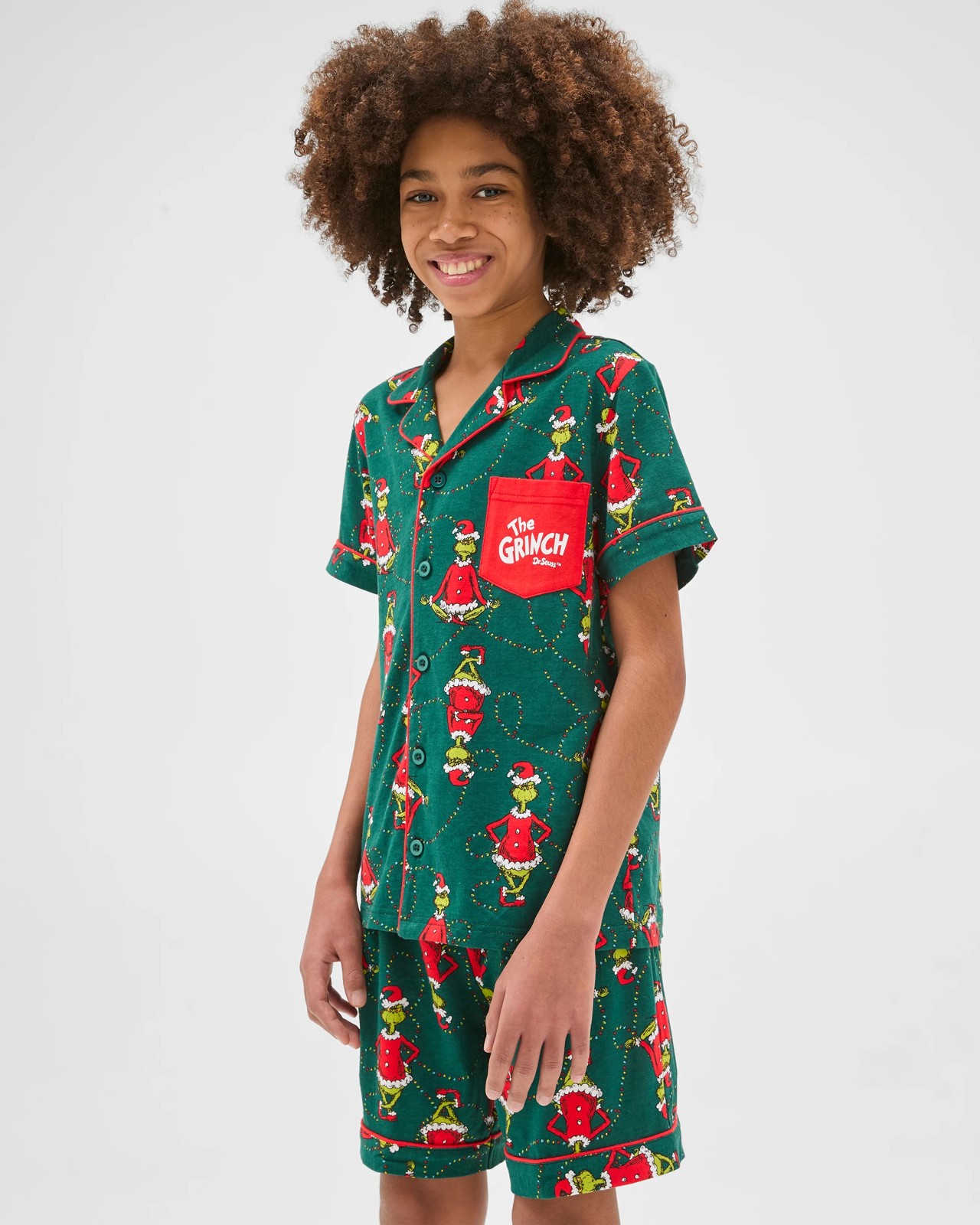 Family Matching Christmas Australian Cotton Older Kids Pyjama Set - Grinch 5 of 6