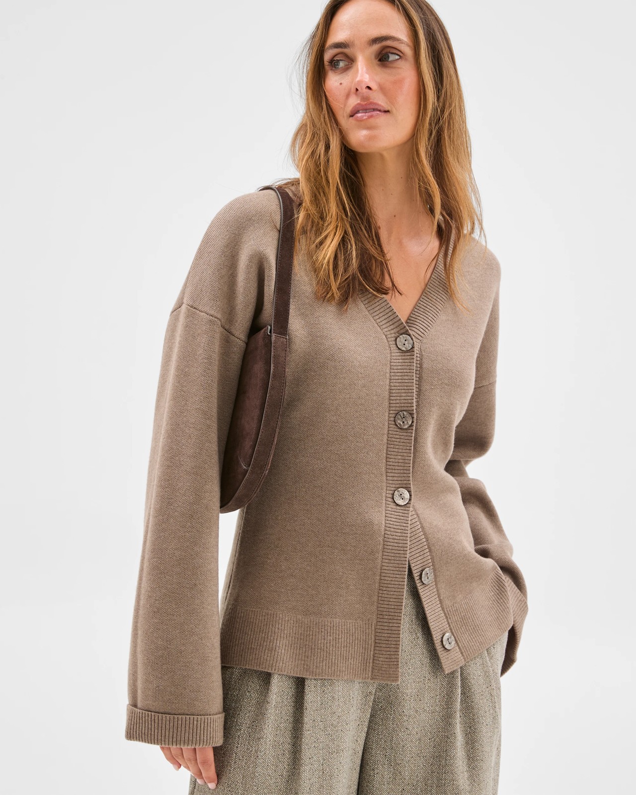 Preview Longline Knit Cardigan - Moon Grey Marle 2 of 6