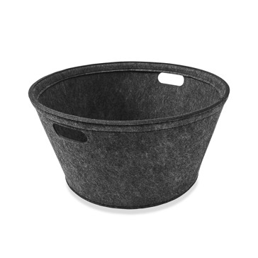 Round Felt Basket  Charcoal - Anko