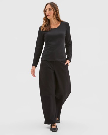 Australian Cotton Blend Long Sleeve Crew Neck T-Shirt