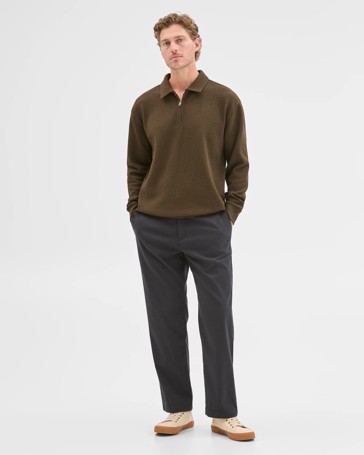 Australian Cotton Blend Fleece 1/4 Zip Collared Top