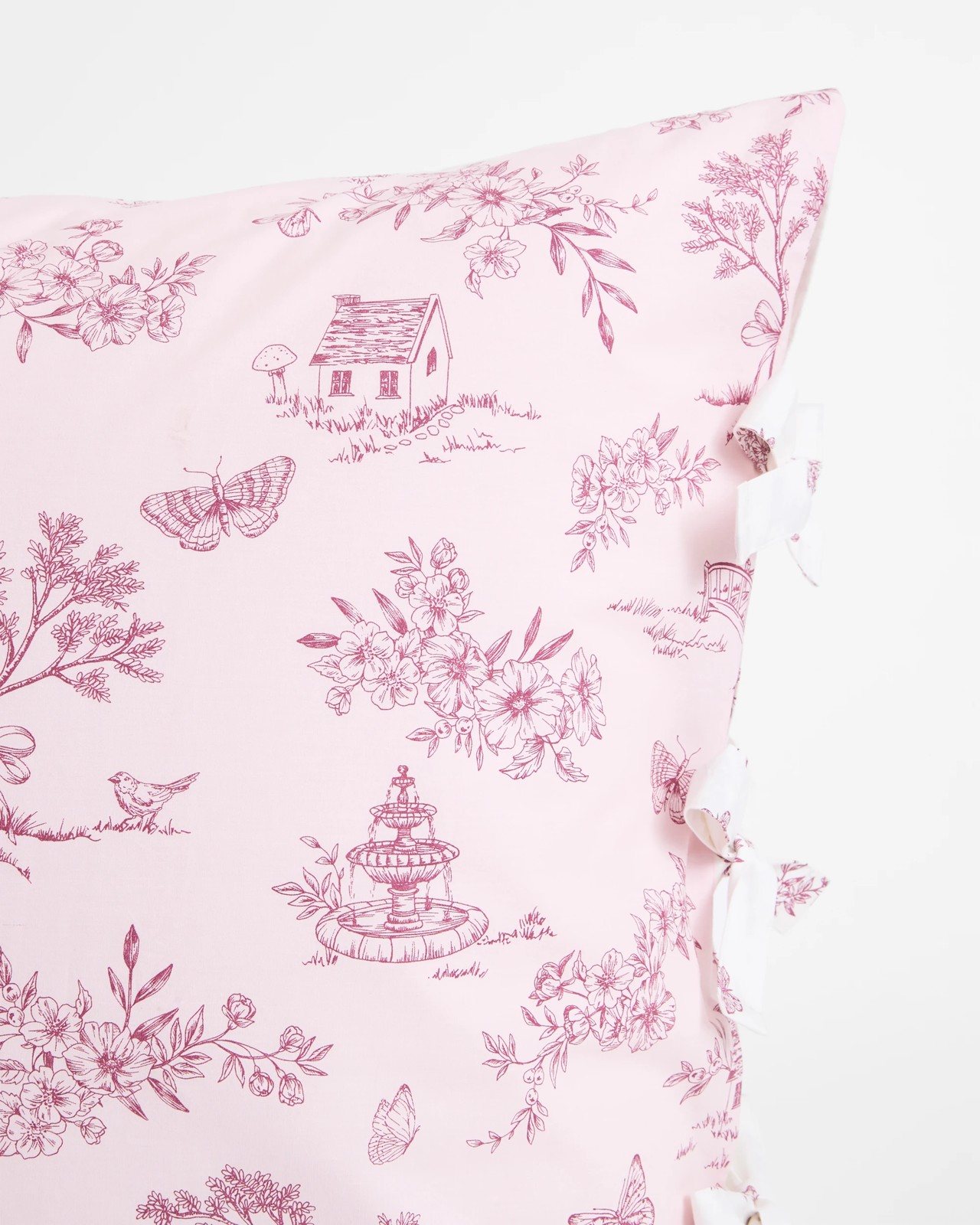 Holly Toile Australian Cotton European Pillowcase - Pink 3 of 3