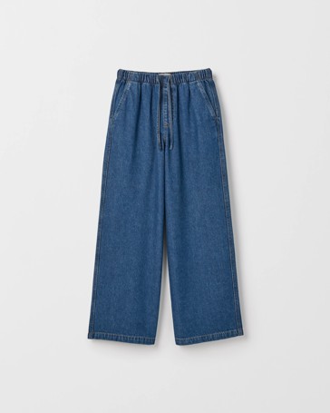 Pull On Wide Leg Denim Jeans