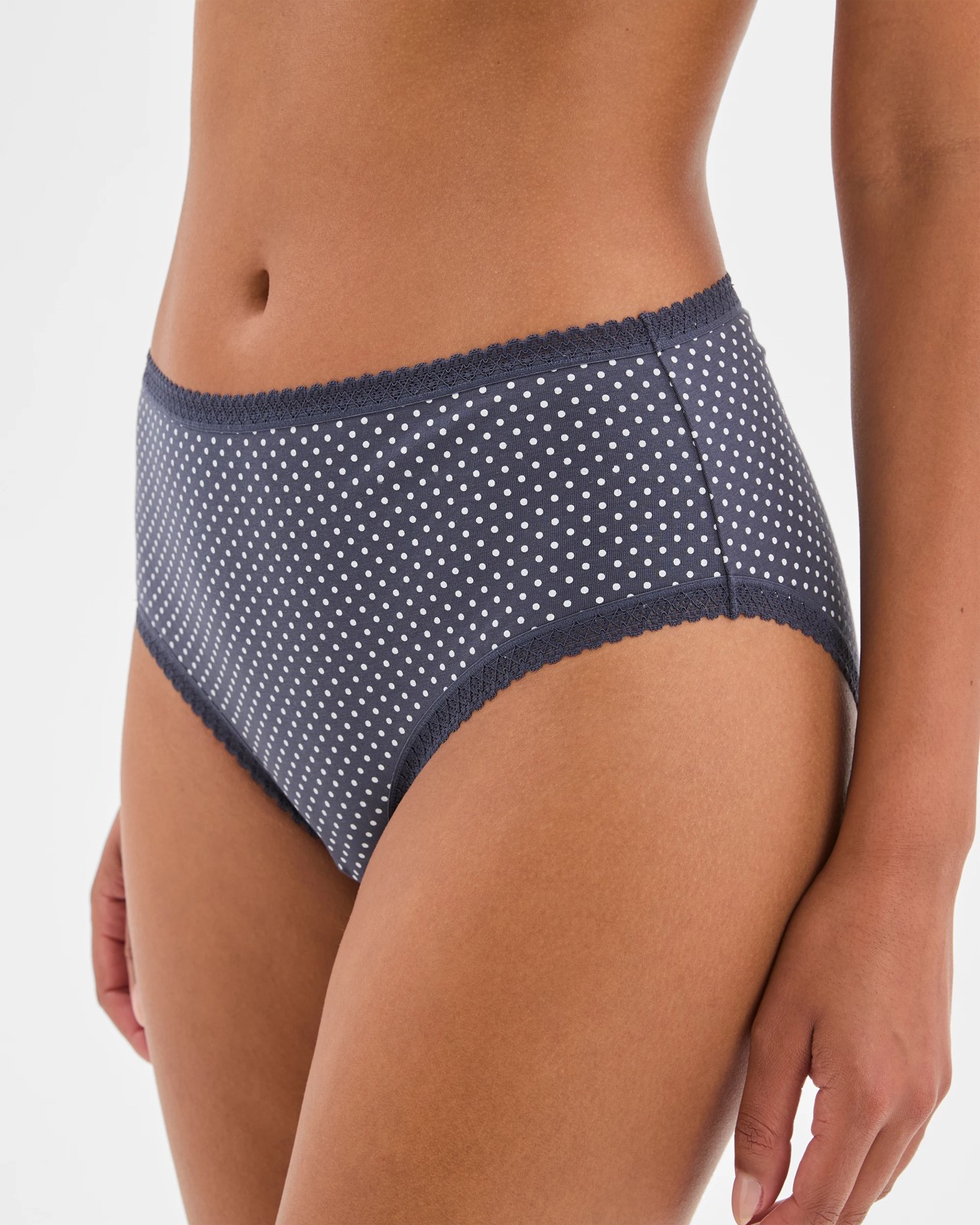 Australian Cotton Blend 5 Pack Elevated Full Briefs - Navy Floral 3 of 4